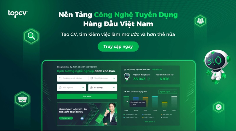 Top CV - website tuyển dụng được yêu thích